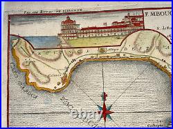 Lisbon Belem Castle Portugal 1715 Nicolas De Fer Antique Map 18th Century
