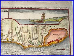 Lisbon Belem Castle Portugal 1715 Nicolas De Fer Antique Map 18th Century