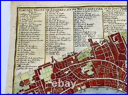 London England 1700 Nicolas De Fer Nice Antique Engraved City Map 17th Century