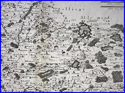 Lorraine France Dated 1704 Nicolas Sanson Large Antique Map 18th Century