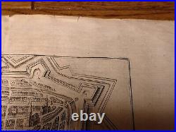 M. Merian Riga Plan Antique Map Latvia Rare German Illustrator 17th Century