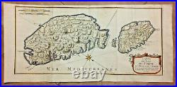 Malta Goze 1726 Claude-auguste De Berey Unusual Large Antique Map 18th Century