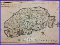 Malta Goze 1726 Claude-auguste De Berey Unusual Large Antique Map 18th Century