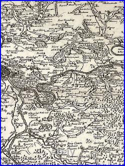 Map Parte Orientale Delli Contorni DI Parigi Paris 17th Or 18th Century Antique