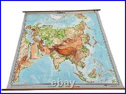 Mid Century Huge Wall Map Asian By Westermann-Schulwandkarten 225cm By 225cm