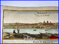 Minorca Mahon Fort St Philippe 1756 Le Rouge Antique Engraved Views 18th Century