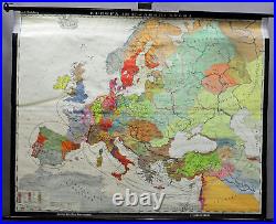 Mural Map History of Europe 12th century Vintage Rollable Wall Chart Poster