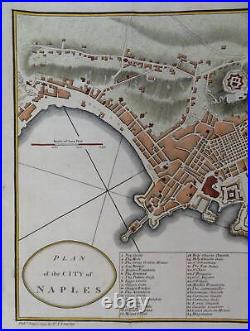 Naples Napoli Italia Southern Italy Kingdom 1794 Neele detailed city plan color
