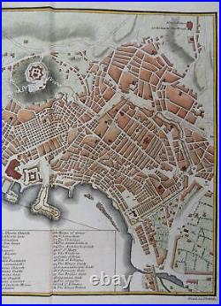 Naples Napoli Italia Southern Italy Kingdom 1794 Neele detailed city plan color