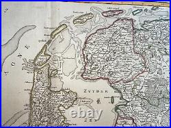 Netherlands 1753 Robert De Vaugondy Large Antique Map 18th Century