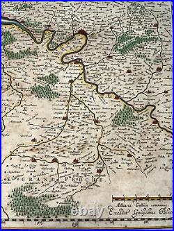 Normandy France 1640 Willem Blaeu Nice Large Antique Map 17th Century