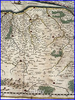 Normandy France 1640 Willem Blaeu Nice Large Antique Map 17th Century