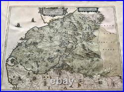 Original 17th Century MAP By J BLAEU of SOUTH WEST SCOTLAND c. 1654 Hand Coloured