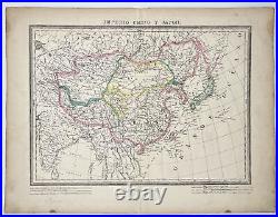 Original Antique Map Chinese Empire Empire of Japan Asia 19th Century