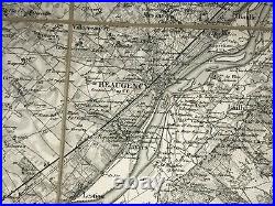 Orleans France 19th Century Andriveau-goujon Large Antique Folding Map On Linen
