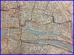 PARIS FRANCE 1798 by JOURNEAUX RARE LARGE ANTIQUE ENGRAVED CITY MAP 18TH CENTURY