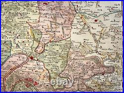 PARIS & REGION FRANCE 1720 by JB HOMANN LARGE ANTIQUE MAP 18TH CENTURY