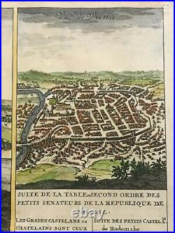 POLAND LATVIA 1714 by HENRI CHATELAIN UNUSUAL LARGE ANTIQUE MAP 18e CENTURY