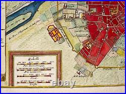 Paris 1705 France Nicolas De Fer Rare Antique Engraved City Map 18th Century