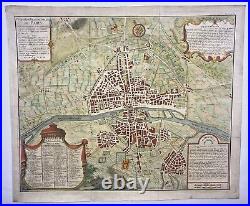 Paris 1729 Delamare Cinquieme Plan Large Antique City Map 18th Century