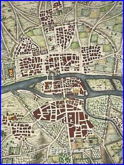 Paris 1729 Delamare Quatrieme Plan Large Antique City Map 18th Century