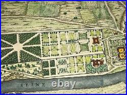 Paris 1729 Delamare Quatrieme Plan Large Antique City Map 18th Century