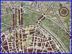 Paris 1729 Delamare Septieme Plan Very Large Antique City Map 18th Century