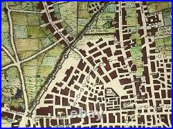 Paris 1729 Delamare Sixieme Plan Large Antique City Map 18th Century