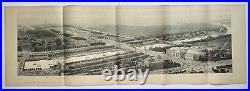 Paris Eiffel Tower France 1900 Very Large Panoramic Antique View 19th Century