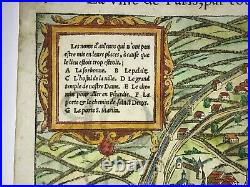 Paris France 1568 Sebastian Munster Large Unusual Antique Map 16th Century