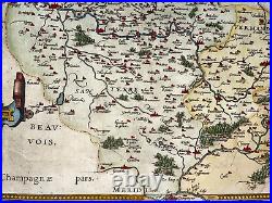 Picardie France 1579 Abraham Ortelius Unusual Large Antique Map 16th Century