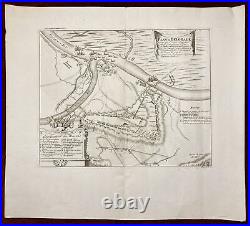 Plan de Belgrade Antique Map Eugene de Savoy Military 1729