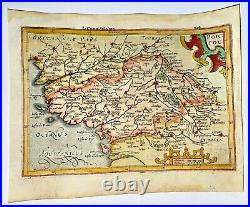 Poitou France 1613 Mercator Hondius Atlas Minor Nice Antique Map 17th Century