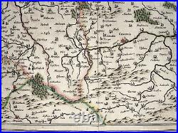 Poland 1632 Willem Blaeu Large Antique Engraved Map 17th Century