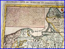 Poland 1714 Henri Chatelain Large Antique Engraved Map 18h Century