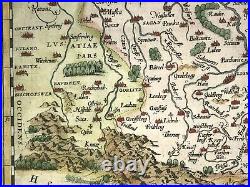 Poland Silesia 1579 Abraham Ortelius Unusual Large Antique Map 16th Century