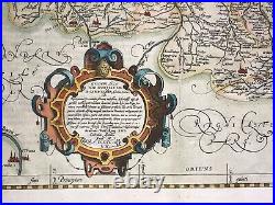 Portugal Portugalliae 1579 Abraham Ortelius Large Antique Map 16th Century