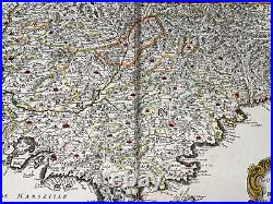 Provence France 1652 Nicolas Sanson Large Antique Map 17th Century