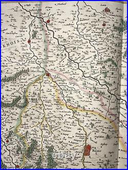 REIMS CHAMPAGNE FRANCE 1642 WILLEM BLAEU LARGE ANTIQUE MAP 17th CENTURY