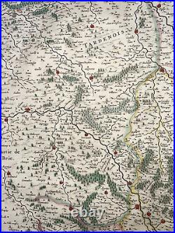 REIMS CHAMPAGNE FRANCE 1642 WILLEM BLAEU LARGE ANTIQUE MAP 17th CENTURY