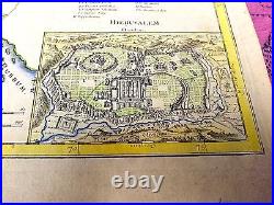 Rare 18th Century Antique Map Of Palestine Jerusalem By P. Mortier