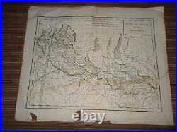 Rare Antique Map of Milan Area Early 19th century