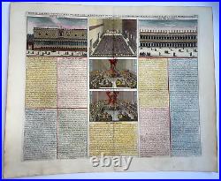Republic Of Venice Italy 1719 Henri Chatelain Large Antique View 18th Century