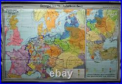 Rollable Mural Vintage History Map of Europe in the 14. Century