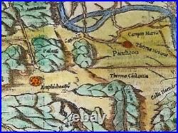 Roma Italy 1568 Sebastian Munster Large Unusual Antique Map 16th Century