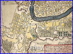 Roma Italy 1719 Henri Chatelain Large Antique Engraved Map 18th Century