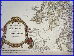 SCOTLAND c. 1750 ROBERT DE VAUGONDY LARGE ANTIQUE ENGRAVED MAP 18TH CENTURY