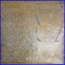 STAFFORDSHIRE 18th Century Map Of Staffordshire Large Wall Hanging. Antique