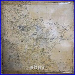 STAFFORDSHIRE 18th Century Map Of Staffordshire Large Wall Hanging. Antique