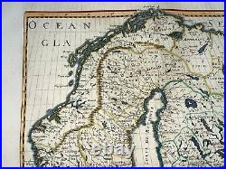 Scandinavia 1647 Nicolas Sanson Unusual Large Antique Map In Colors 17th Century
